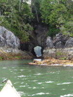 We passed this arch on the way north. Later on our way back south, with the tide coming in we were able to surf through the opening.