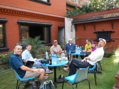 Having survived the trip from the airport, we relaxed in our little oasis from the chaos of Kathmandu.