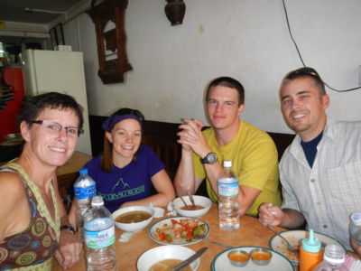 At Yangling we were introduced to the heavenly delights known as momos, meat or vegetable filled dumplings, deep fried or steamed and served with a curry dipping sauce. OH MY! We're all smiling for a reason.
