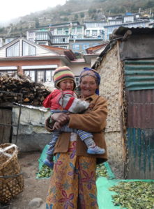 Proud grandma - not so happy child.