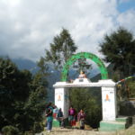 The trail leaving Lukla honors a famous, female, Nepali Everest climber.