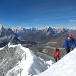 Dan Boss and Finjo on the summit ridge.