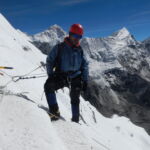 Lapka Sherpa minding the fixed ropes.
Photo Credit: Joel Schenk