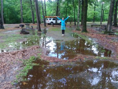 Much of the country was saturated as we passed through. Soooo nice not having to set up our tent in the rain, on soggy ground, or having to pack up waterlogged nylon in the morning.