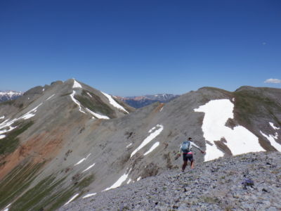 Sharon decided to hike across and climb Sultan peak - the high point off to the left. Can you say "rock star"?