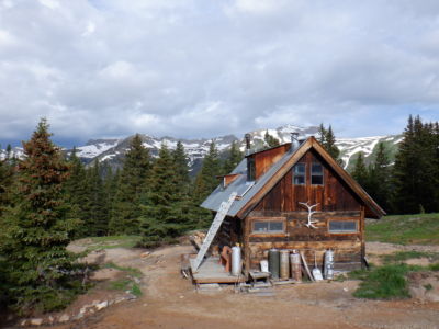 The St Paul Hut with solar panel newly mounted.