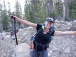 Carol early on day two of her southbound JMT through hike. It was fun to see her enthusiasm and excitement. That was us just three weeks earlier.